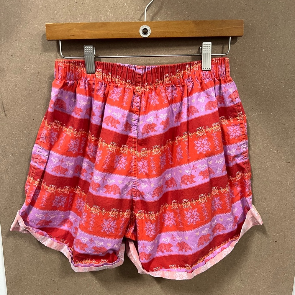 Free people orange/red/purple cotton boxer shorts with‎ polar bear print size S - Picture 7 of 9